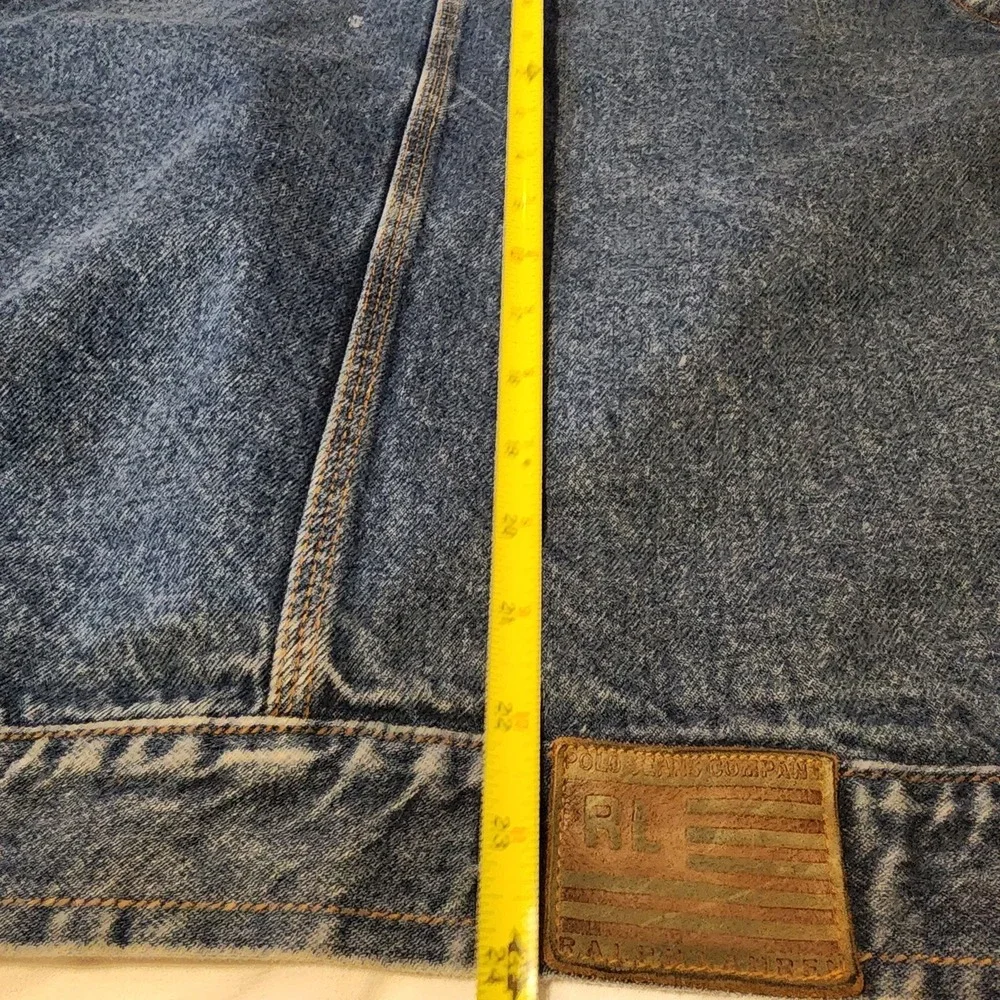 Vintage Polo Ralph Lauren Dungaree Denim‎ Jean Jacket Men's Large Made In USA - Picture 14 of 16